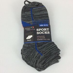Sole Trends Men’s Sport Socks Size 10-13 (3 Pair) Low Cut Athletic Striped